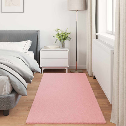 Anti-Slip Faux Rabbit Fur Rug OLITE Pink 80 x 200 cm Polyester