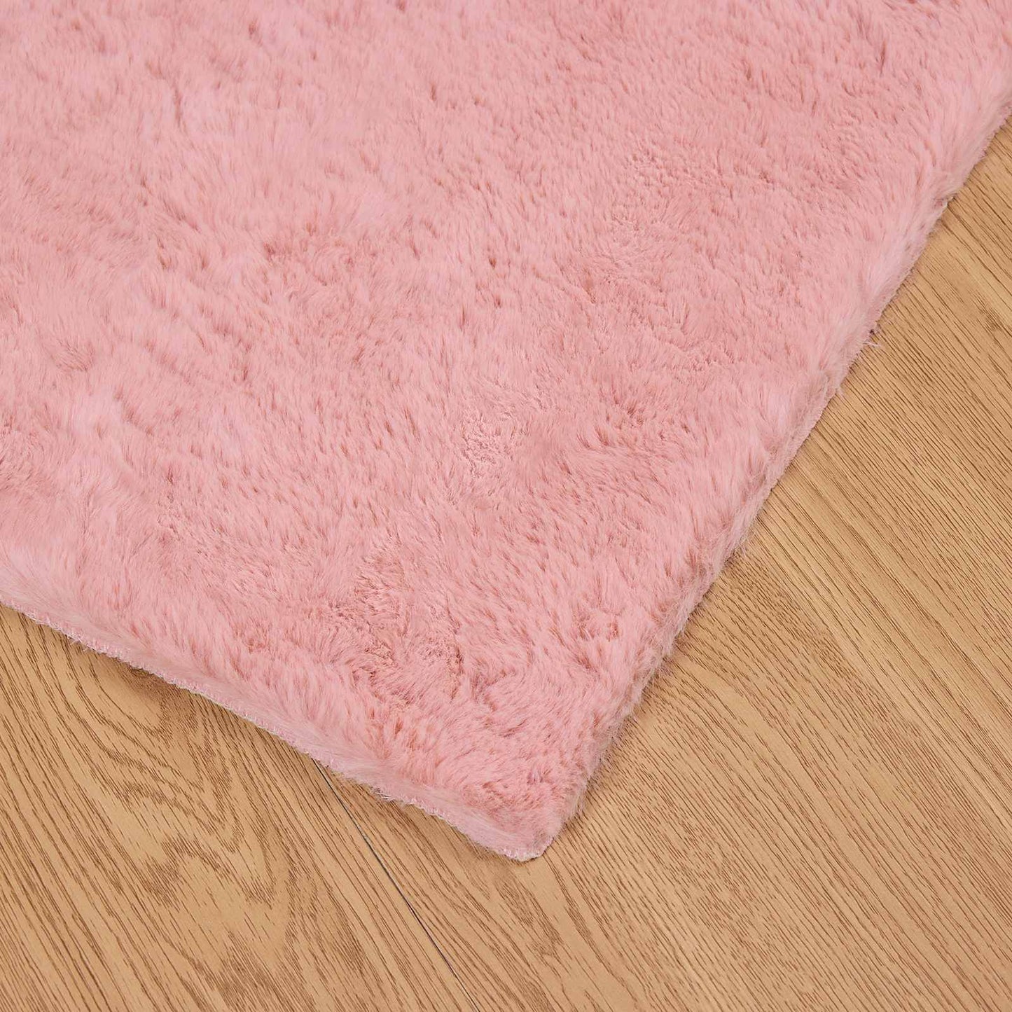 Anti-Slip Faux Rabbit Fur Rug OLITE Pink 120 x 170 cm Polyester