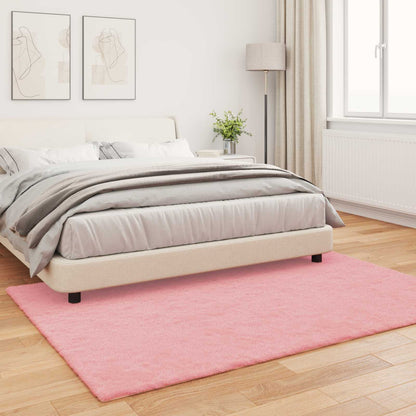 Anti-Slip Faux Rabbit Fur Rug OLITE Pink 160 x 230 cm Polyester