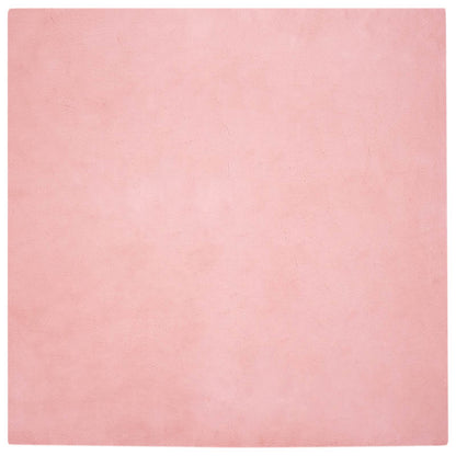 Anti-Slip Faux Rabbit Fur Rug OLITE Pink 120 x 120 cm Polyester