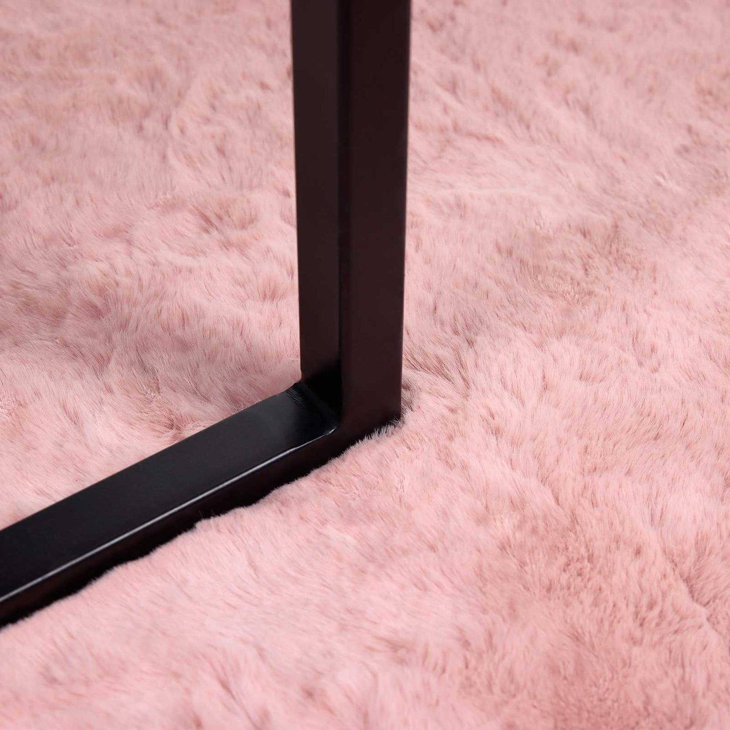 Anti-Slip Faux Rabbit Fur Rug OLITE Pink 160 x 160 cm Polyester