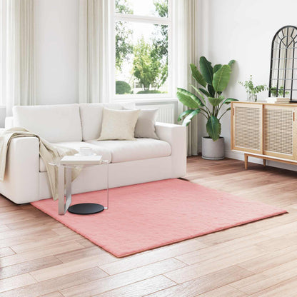 Anti-Slip Faux Rabbit Fur Rug OLITE Pink 160 x 160 cm Polyester