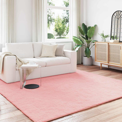 Anti-Slip Faux Rabbit Fur Rug OLITE Pink 200 x 200 cm Polyester