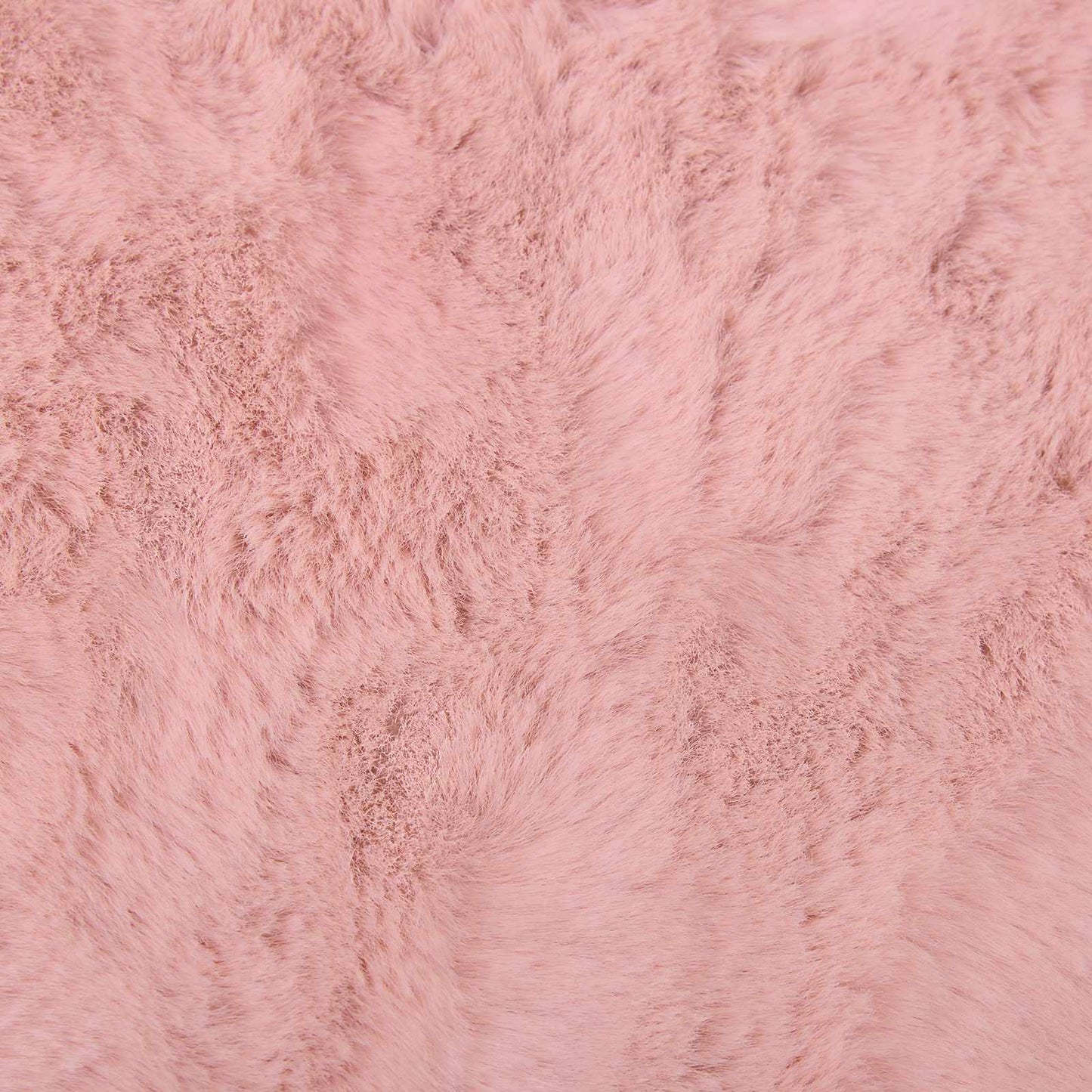 Anti-Slip Faux Rabbit Fur Rug OLITE Pink 240 x 240 cm Polyester
