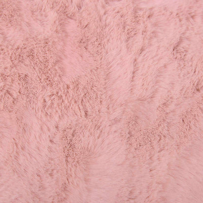 Anti-Slip Faux Rabbit Fur Rug OLITE Pink 240 x 240 cm Polyester
