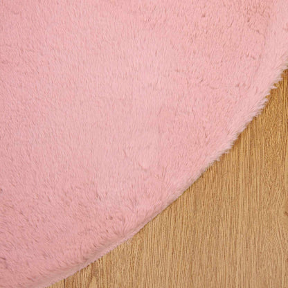 Anti-Slip Faux Rabbit Fur Rug OLITE Pink Ø 200 cm Polyester