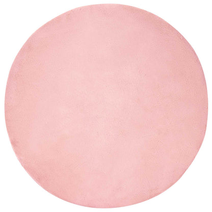 Anti-Slip Faux Rabbit Fur Rug OLITE Pink Ø 200 cm Polyester