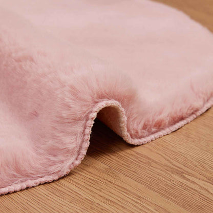 Anti-Slip Faux Rabbit Fur Rug OLITE Pink 60 x 90 cm Polyester