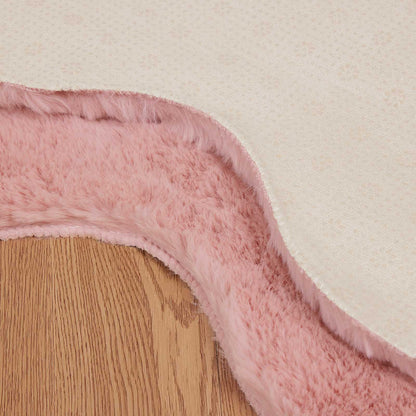 Anti-Slip Faux Rabbit Fur Rug OLITE Pink 60 x 90 cm Polyester