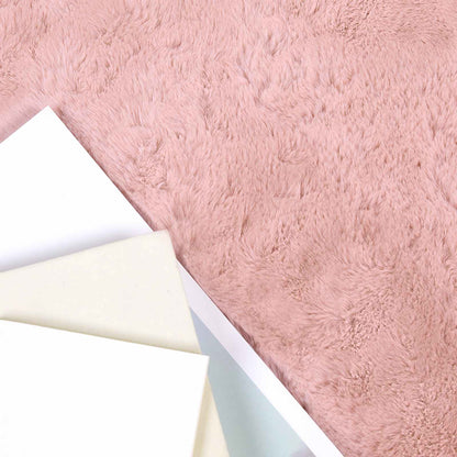 Anti-Slip Faux Rabbit Fur Rug OLITE Pink 60 x 90 cm Polyester