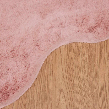 Anti-Slip Faux Rabbit Fur Rug OLITE Pink 80 x 120 cm Polyester