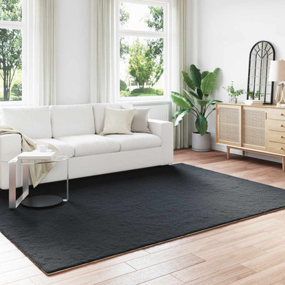 Anti-Slip Faux Rabbit Fur Rug OLITE Black 200 x 280 cm