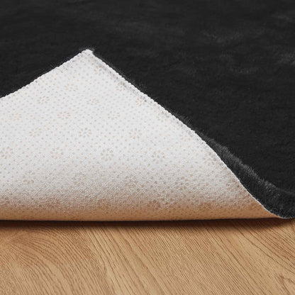 Anti-Slip Faux Rabbit Fur Rug OLITE Black 240 x 340 cm