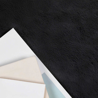 Anti-Slip Faux Rabbit Fur Rug OLITE Black 240 x 340 cm