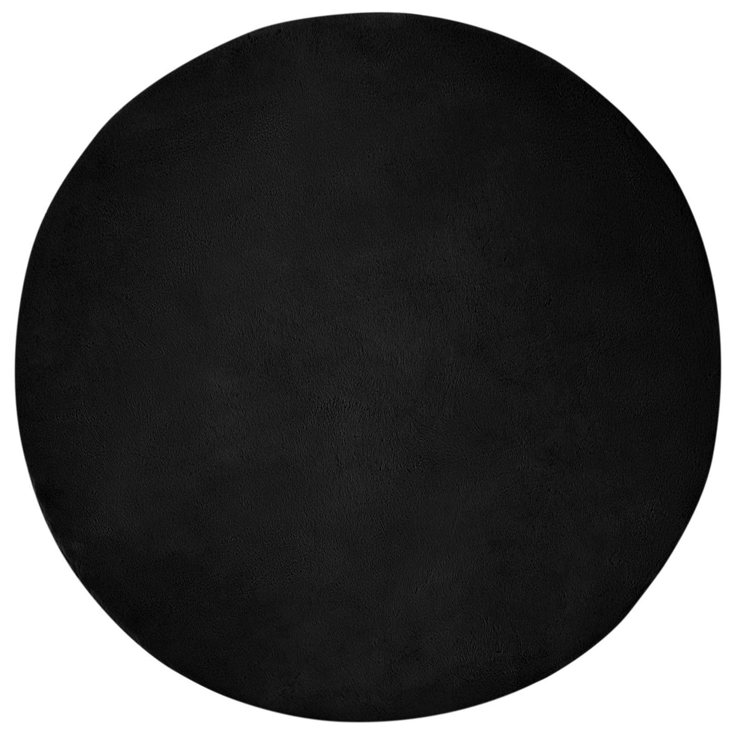 Anti-Slip Faux Rabbit Fur Rug OLITE Black Ø 160 cm Polyester