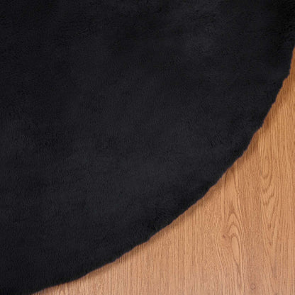 Anti-Slip Faux Rabbit Fur Rug OLITE Black Ø 200 cm Polyester