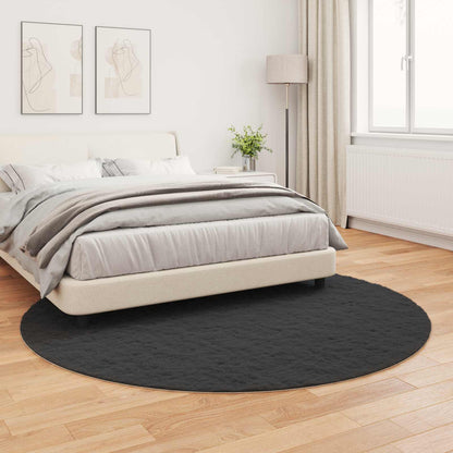 Anti-Slip Faux Rabbit Fur Rug OLITE Black Ø 200 cm Polyester
