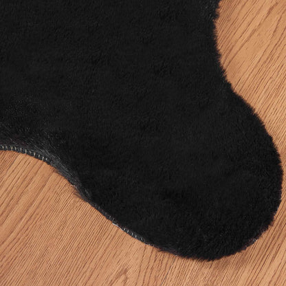 Anti-Slip Faux Rabbit Fur Rug OLITE Black 50 x 80 cm Polyester