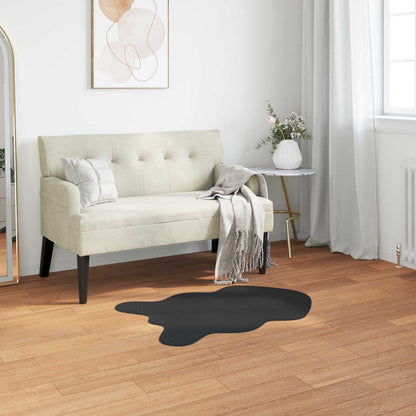 Anti-Slip Faux Rabbit Fur Rug OLITE Black 50 x 80 cm Polyester