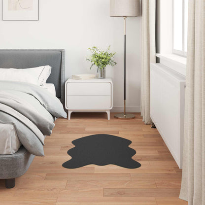 Anti-Slip Faux Rabbit Fur Rug OLITE Black 50 x 80 cm Polyester