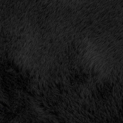 Anti-Slip Faux Rabbit Fur Rug OLITE Black 50 x 80 cm Polyester
