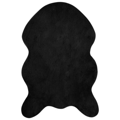 Anti-Slip Faux Rabbit Fur Rug OLITE Black 60 x 90 cm Polyester