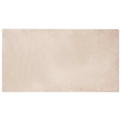 Anti-Slip Faux Rabbit Fur Rug OLITE Taupe 60 x 110 cm Polyester