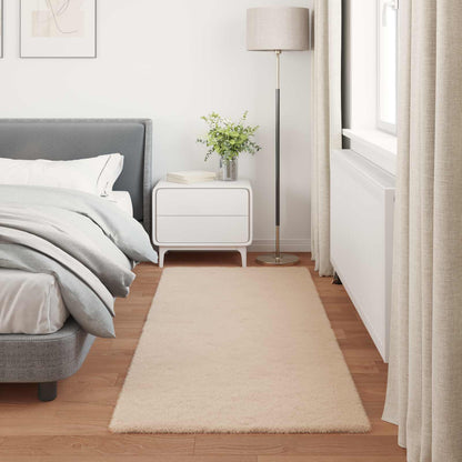 Anti-Slip Faux Rabbit Fur Rug OLITE Taupe 100 x 200 cm