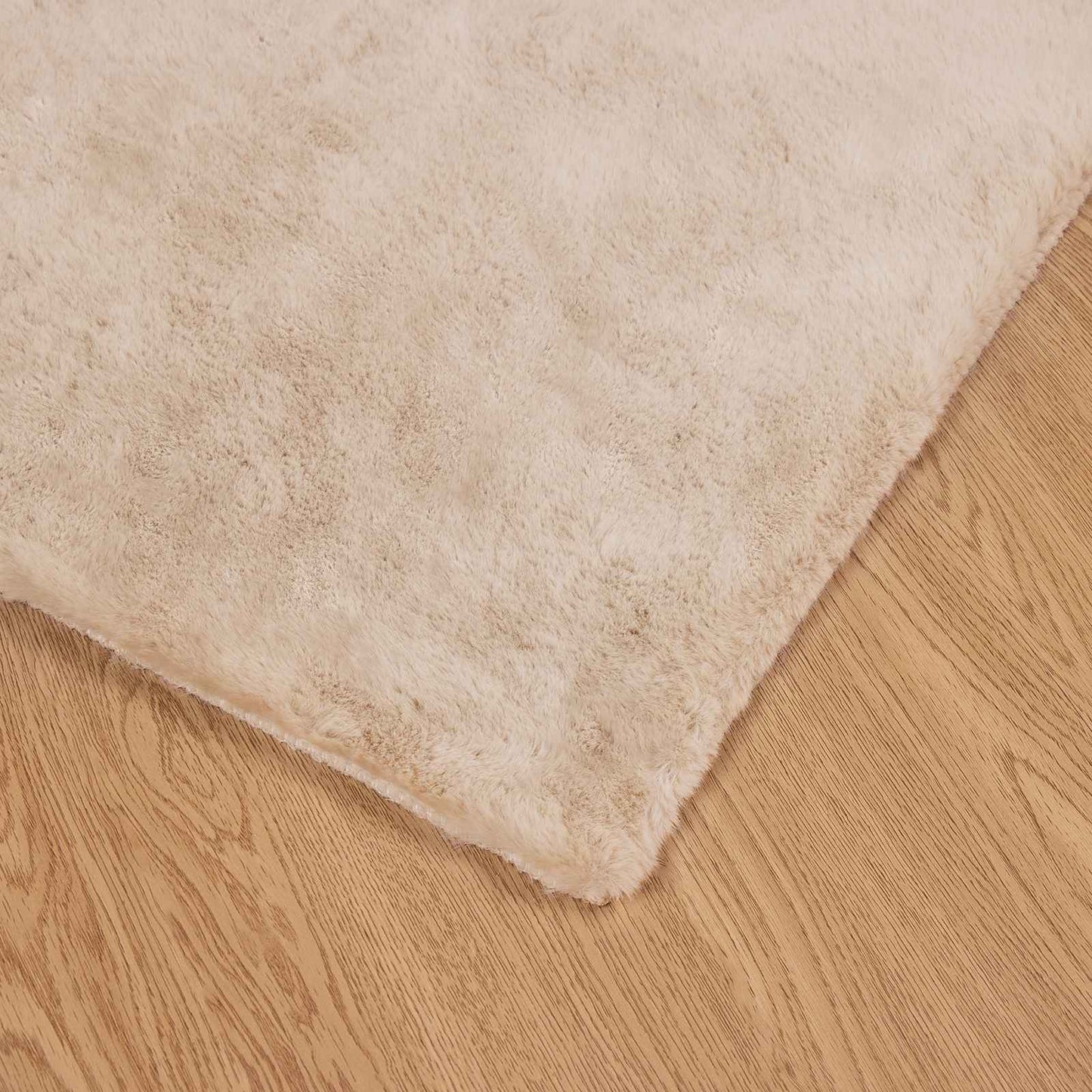 Anti-Slip Faux Rabbit Fur Rug OLITE Taupe 160 x 230 cm