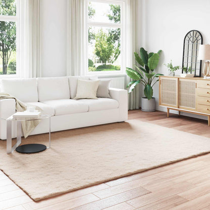 Anti-Slip Faux Rabbit Fur Rug OLITE Taupe 240 x 340 cm