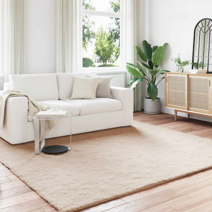 Anti-Slip Faux Rabbit Fur Rug OLITE Taupe 240 x 240 cm