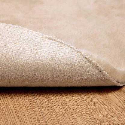 Anti-Slip Faux Rabbit Fur Rug OLITE Taupe Ø 120 cm Polyester