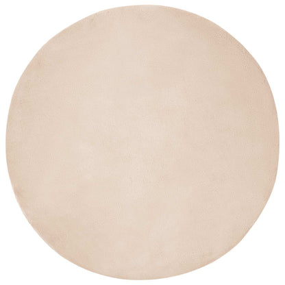 Anti-Slip Faux Rabbit Fur Rug OLITE Taupe Ø 200 cm Polyester