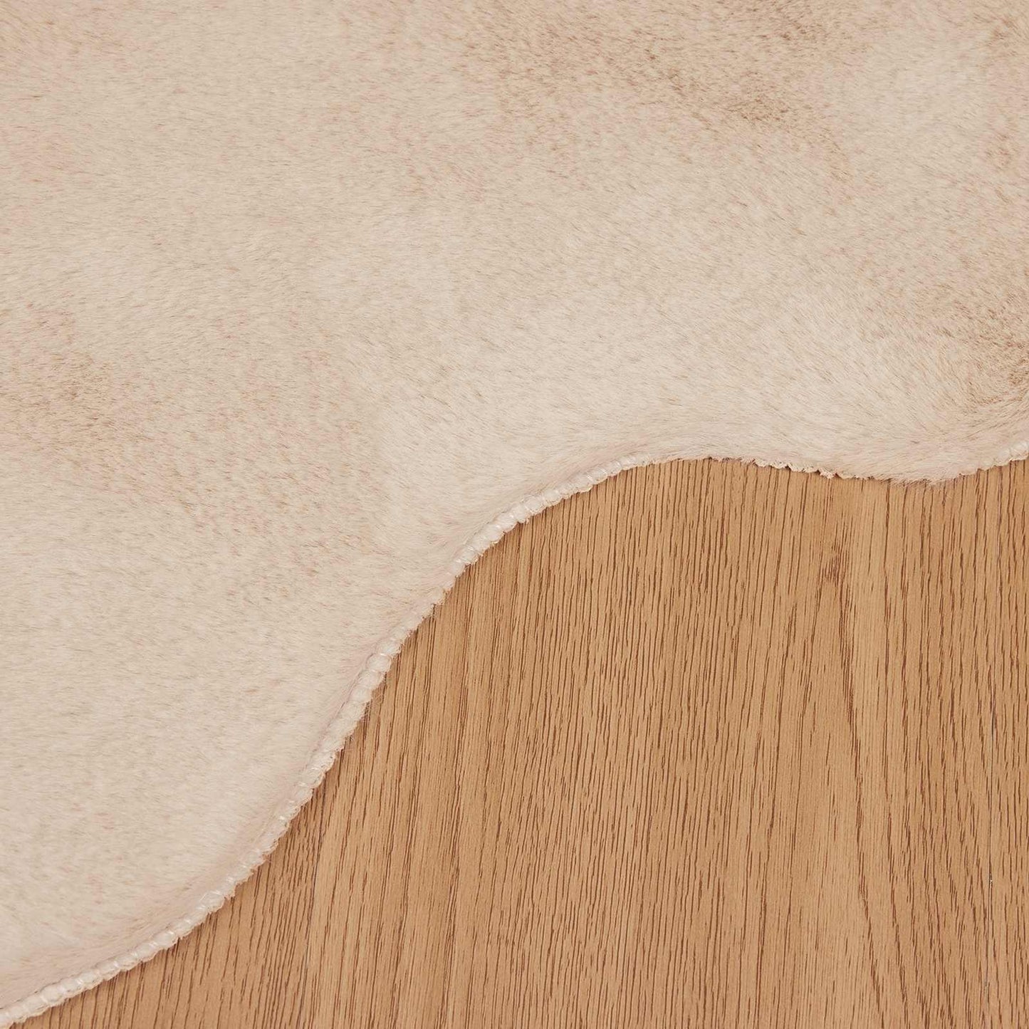 Anti-Slip Faux Rabbit Fur Rug OLITE Taupe 50 x 80 cm Polyester