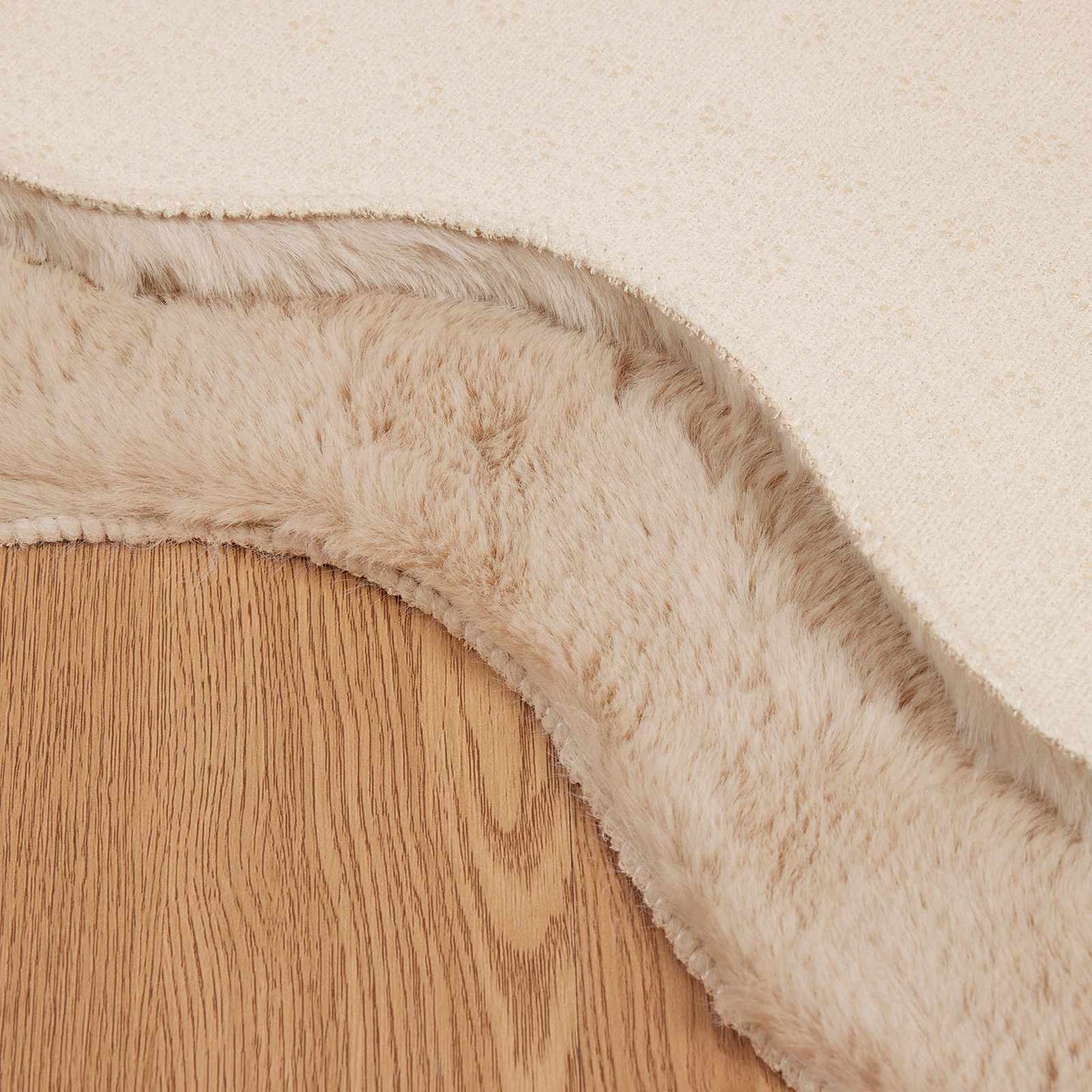 Anti-Slip Faux Rabbit Fur Rug OLITE Taupe 60 x 90 cm Polyester