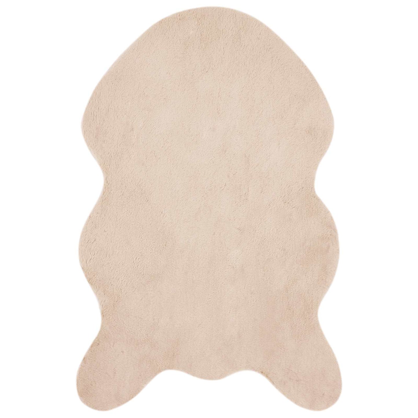 Anti-Slip Faux Rabbit Fur Rug OLITE Taupe 60 x 90 cm Polyester