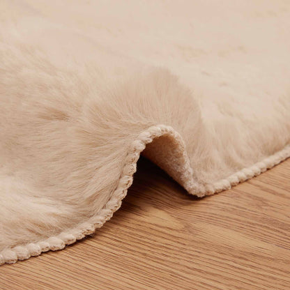 Anti-Slip Faux Rabbit Fur Rug OLITE Taupe 80 x 120 cm Polyester