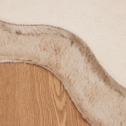 Anti-Slip Faux Rabbit Fur Rug OLITE Taupe 80 x 120 cm Polyester