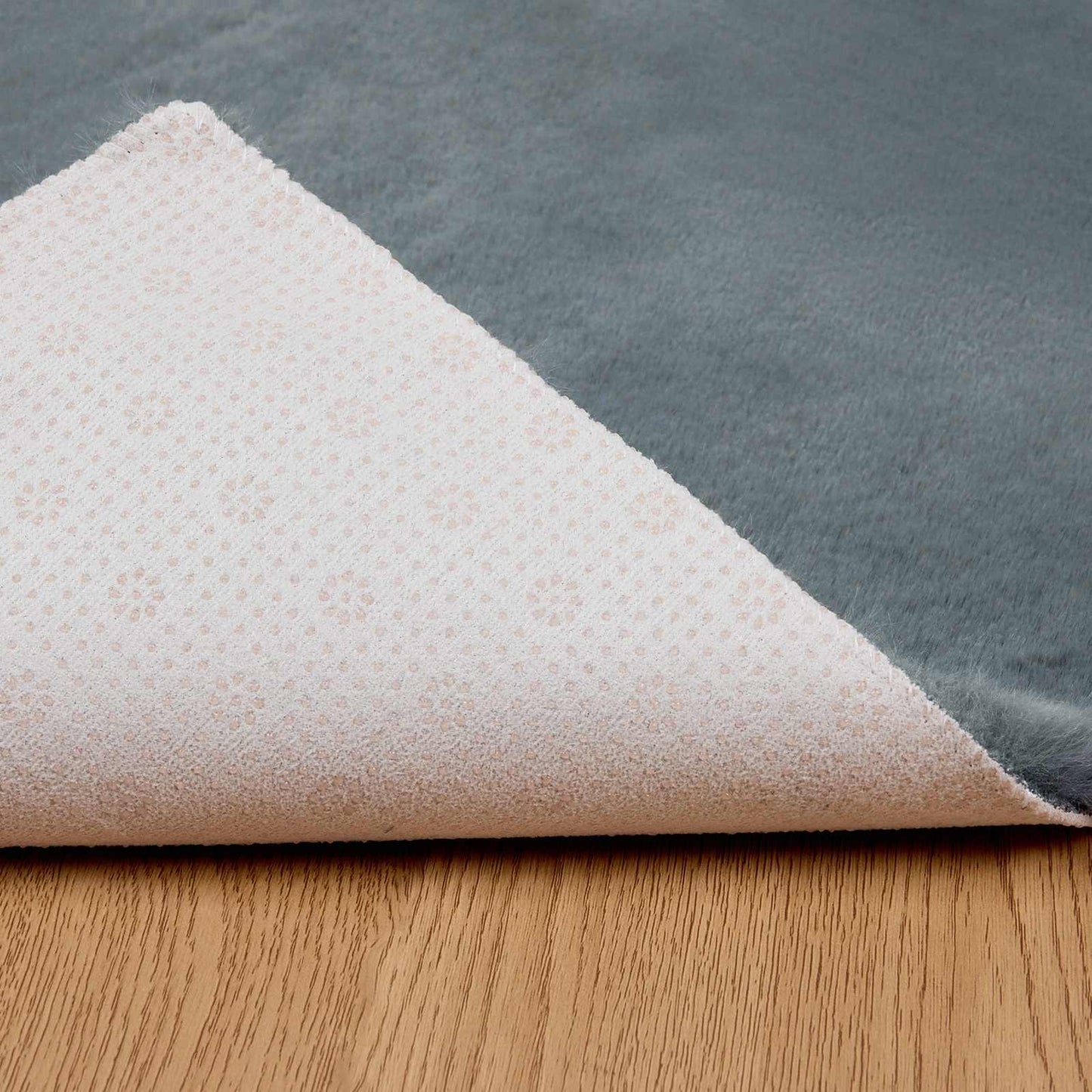 Anti-Slip Faux Rabbit Fur Rug OLITE Anthracite 120 x 170 cm