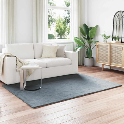 Anti-Slip Faux Rabbit Fur Rug OLITE Anthracite 120 x 170 cm