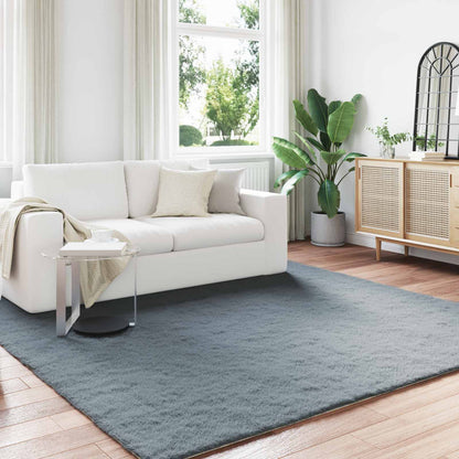 Anti-Slip Faux Rabbit Fur Rug OLITE Anthracite 200 x 200 cm