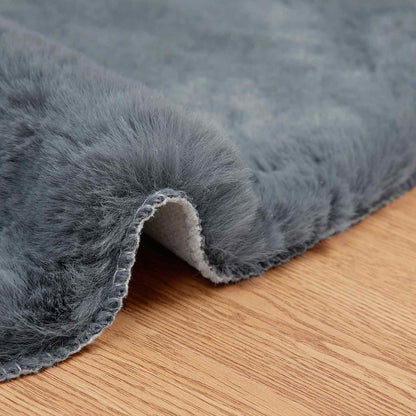 Anti-Slip Faux Rabbit Fur Rug OLITE Anthracite 50 x 80 cm