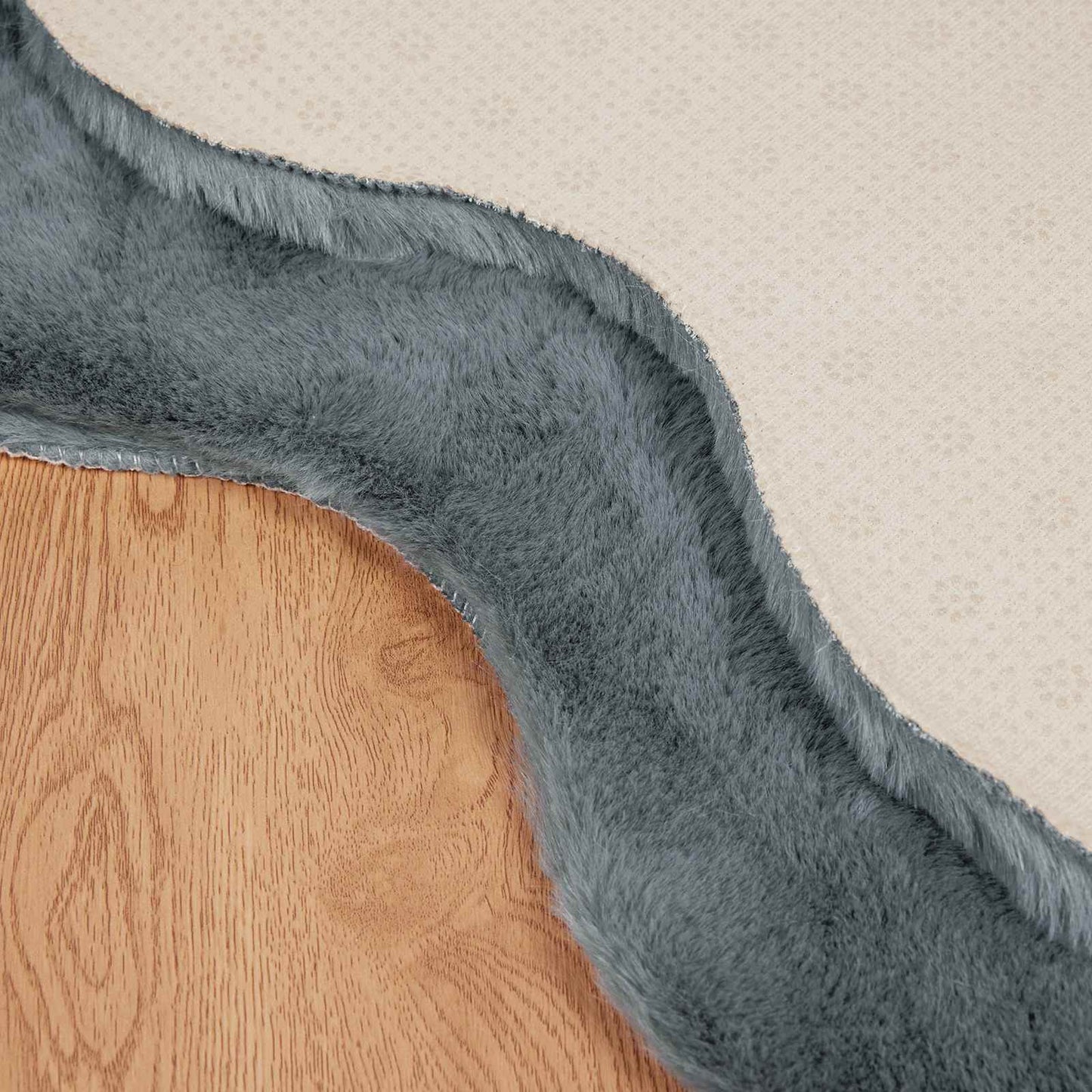 Anti-Slip Faux Rabbit Fur Rug OLITE Anthracite 50 x 80 cm