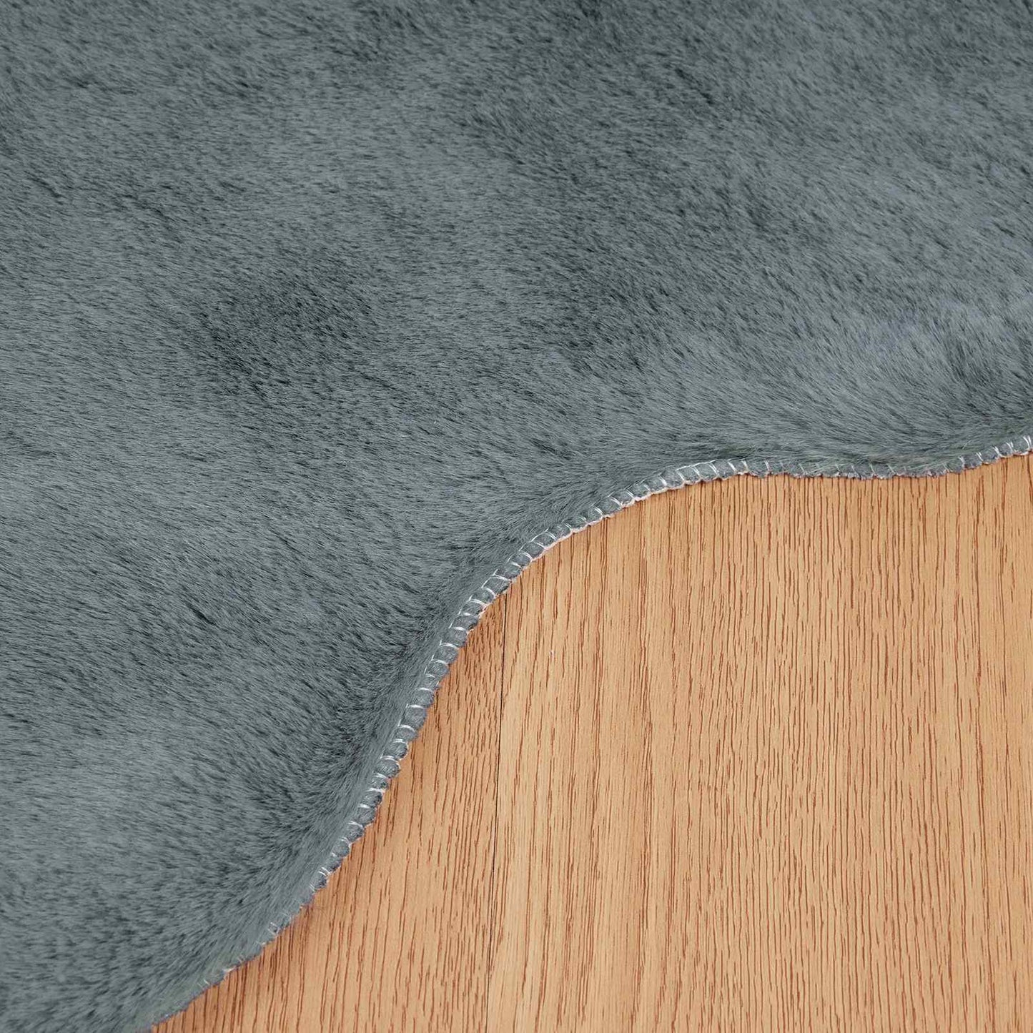 Anti-Slip Faux Rabbit Fur Rug OLITE Anthracite 60 x 90 cm
