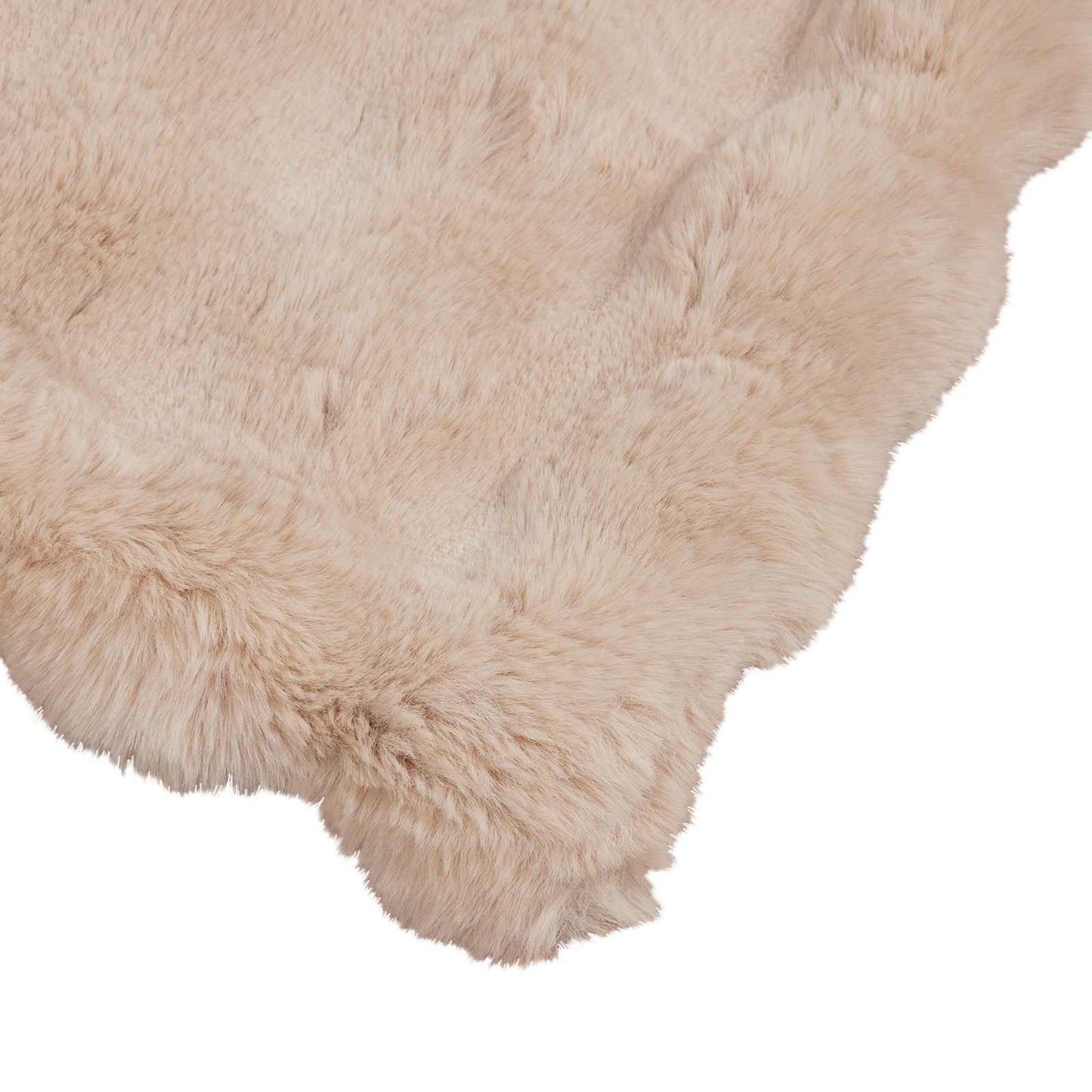 Anti-Slip Faux Rabbit Fur Blanket Olite Beige 150 x 220 cm