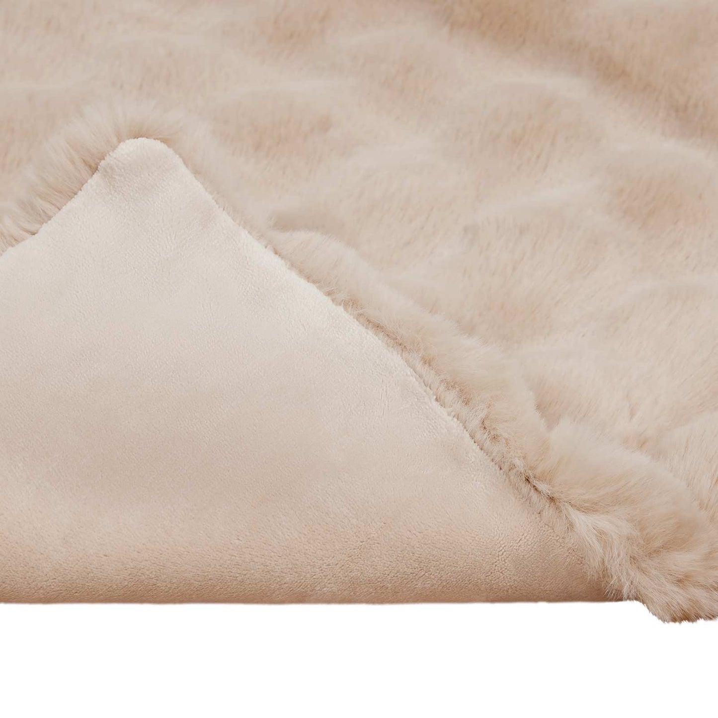 Anti-Slip Faux Rabbit Fur Blanket Olite Beige 150 x 220 cm