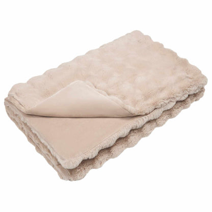 Anti-Slip Faux Rabbit Fur Blanket Olite Beige 150 x 220 cm