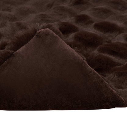 Anti-Slip Faux Rabbit Fur Blanket Olite 4 pcs Camel Polyester