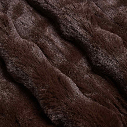 Anti-Slip Faux Rabbit Fur Blanket Olite 4 pcs Camel Polyester