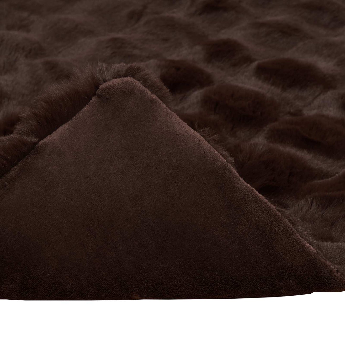 Anti-Slip Faux Rabbit Fur Blanket Olite 4 pcs Camel Polyester